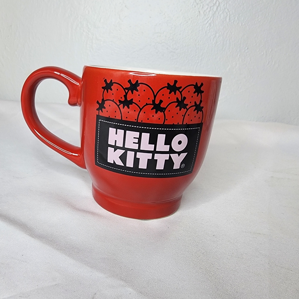 Hello Kitty Bioworld Red Strawberry Mug - 2025 Sanrio Ceramic Coffee Cup